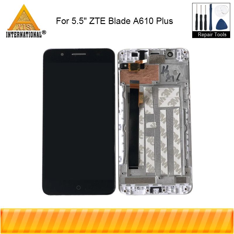 Axisinternational для 5," zte Blade A610 Plus A2 Plus BV0730 экран ЖК-дисплея в сборе+ сенсорный дигитайзер с рамкой