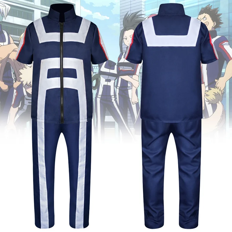 

Anime My Hero Academia Cosplay Costume Midoriya Izuku Gym Suit High School Boy Cool Uniform Sports Wear Outfit Suit Unisex