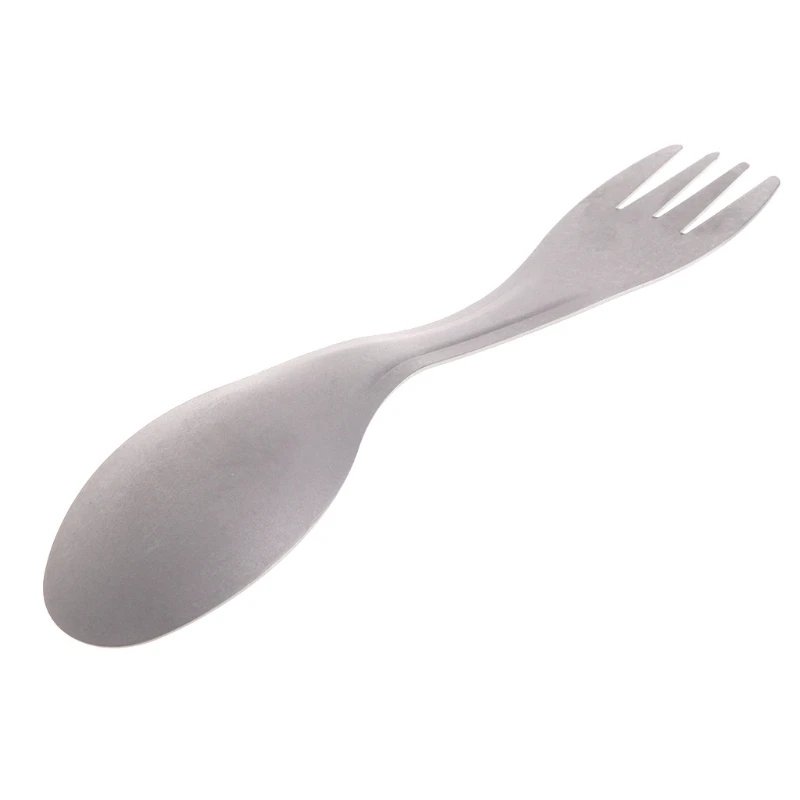 

TiTo Outdoor Camping Picnic titanium Spoon Tableware titanium alloy Fork Ultralight pure titanium Spork