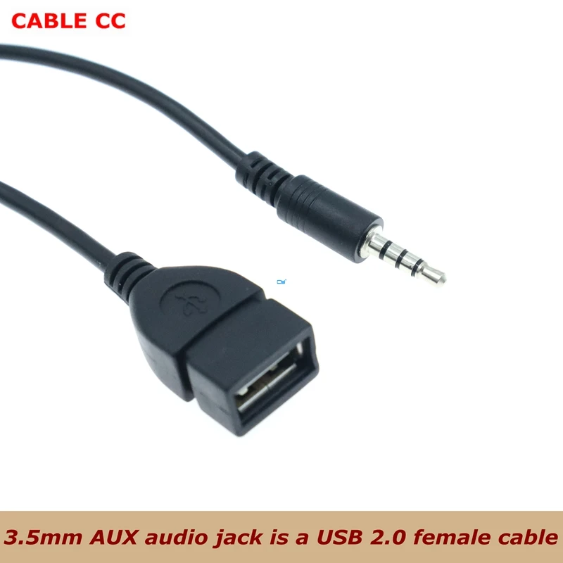 Автомобильный MP3 плеер 0 2 м конвертер 3 5 мм со штекером AUX аудиоразъем к USB кабель