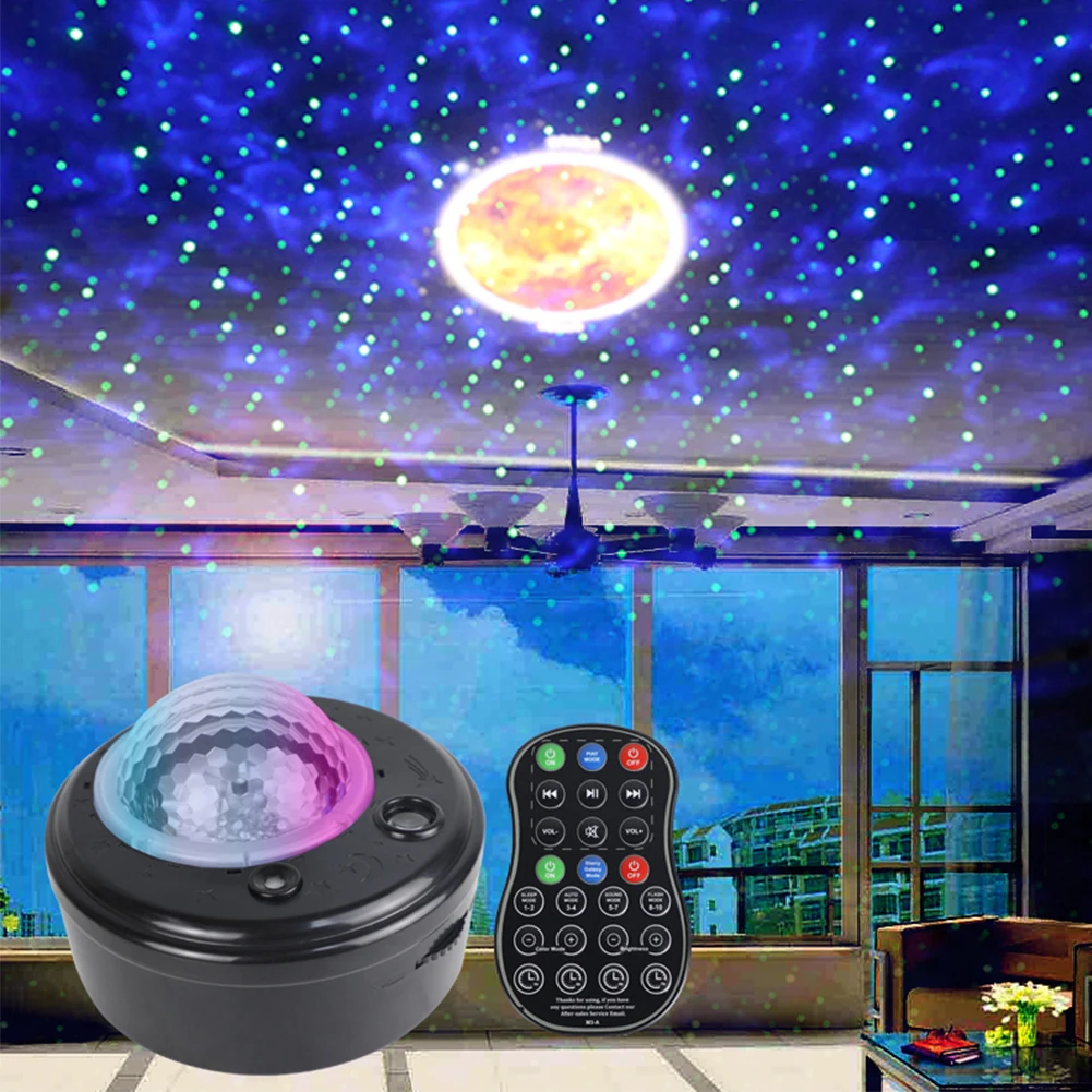 

USB Galaxy Starry Sky Projector Night Light Child Blueteeth Music Player Star Night Light Romantic Projection Lamp For Kids Gift
