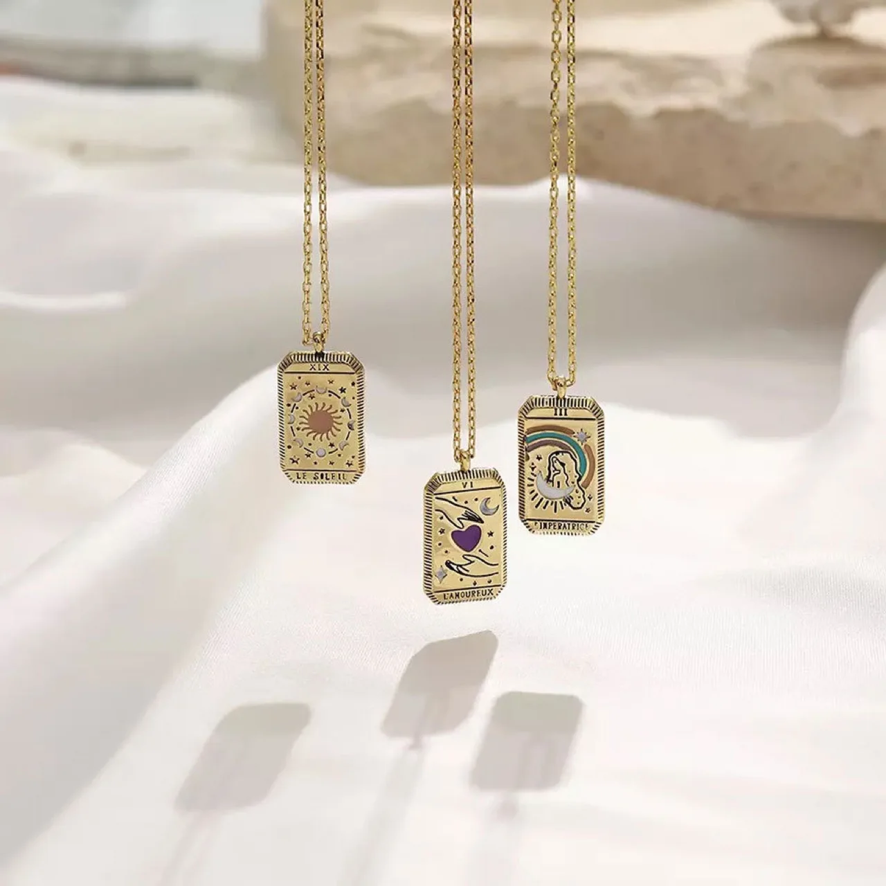 Готические карты Таро винтажные женские ювелирные изделия педант ожерелья с