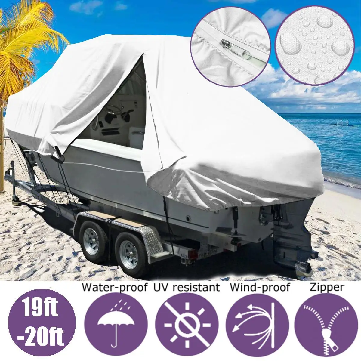

Boat Cover Marine Boat Yacht New Design Premium Heavy Duty 600D Trailerable Jumbo Boat Cover