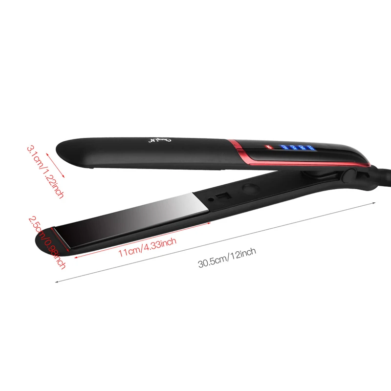 

4 Temperatures Hair Straightener Screen Display Flat Iron Professional Ceramic Straightening Iron Wet Dry Dual Use Hair Styler