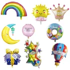 Воздушные шары из фольги с радужной гирляндой