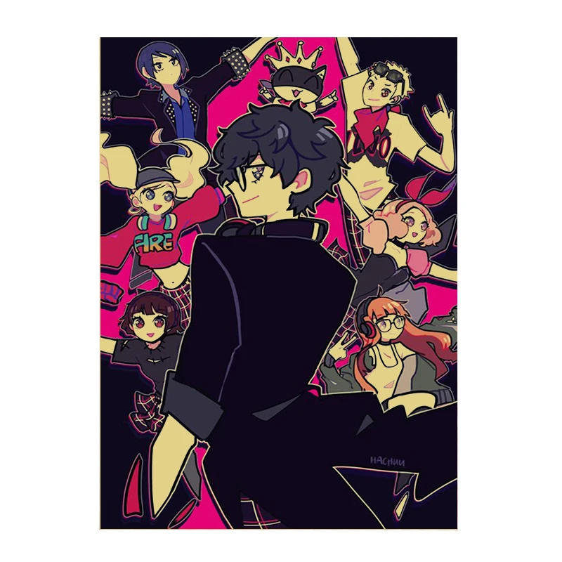 Ретро-постер из крафт-бумаги Persona 5 художественный постер для гостиной живопись