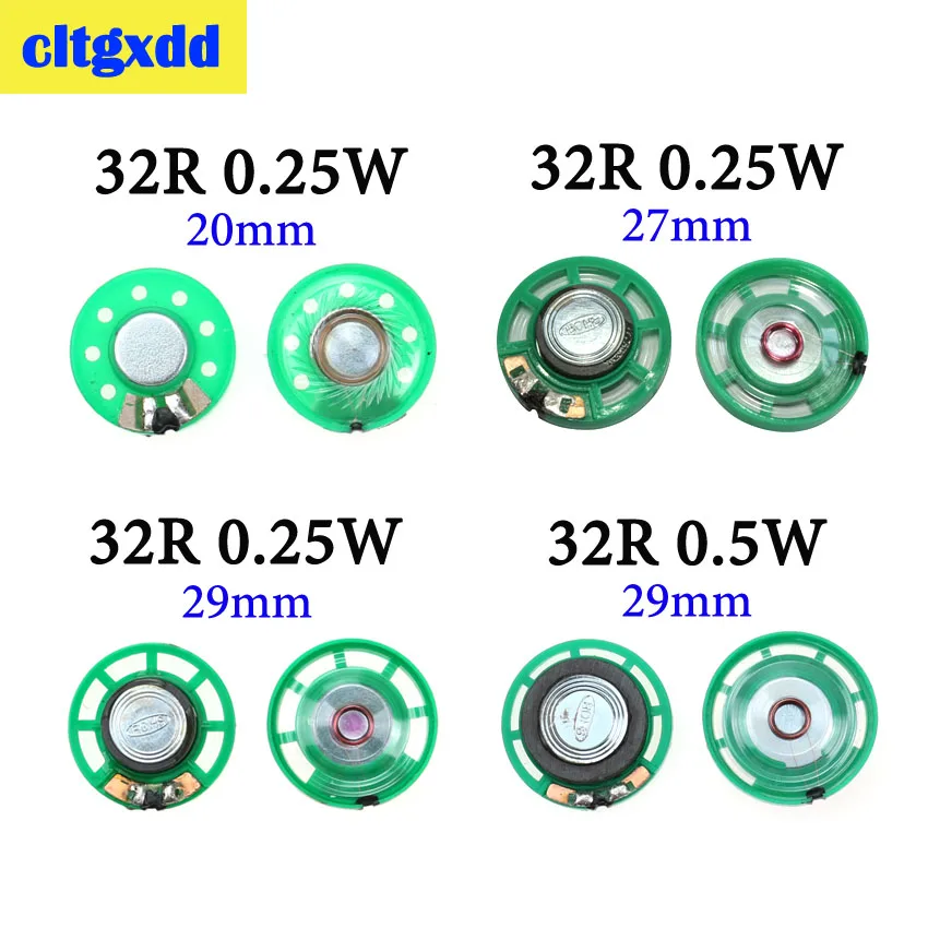 

2pcs New Ultra-thin Mini speaker 32 ohms 0.25 0.5 watt 0.25W 0.5W16R speaker Diameter 20 27 29 MM For Doorbell horn Toy-car