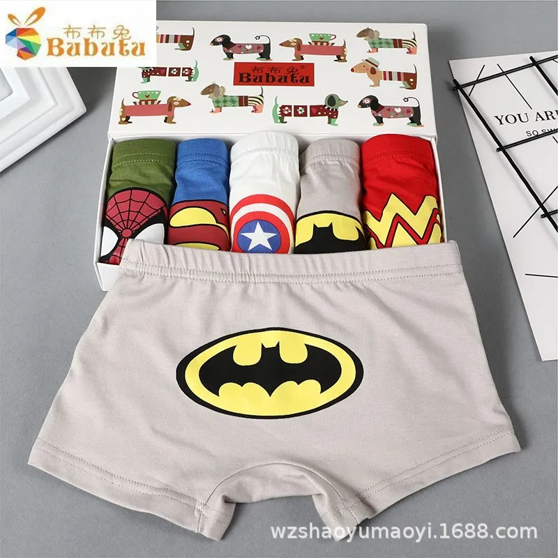 

5pcs/box Disney children's underwear cotton men's four-corner cartoon shorts boys 3-8 years old