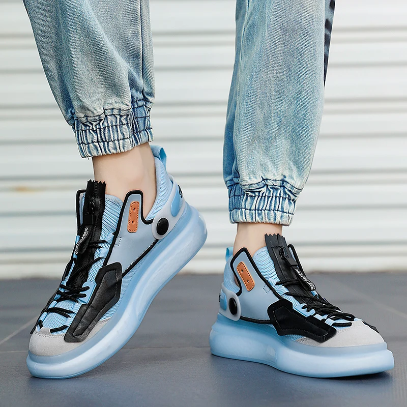 

New Colorful Old Chunky Shoes Men Trendy Summer Breathable Male Sneakers High Quality Sports Trainers Zipper Mesh Basket Homme