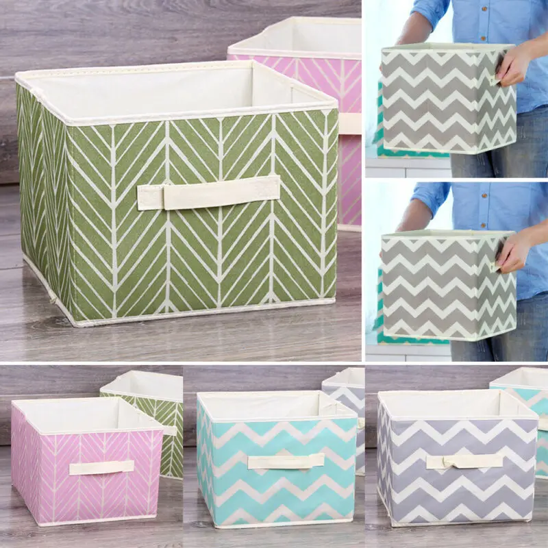 

Home Foldable Storage Collapsible Box Clothes Organizer Fabric Cube Basket Bag