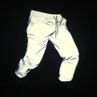 Модные мужские брюки тренировочные штаны 3м Светоотражающие Брюки флуоресцентные джинсы в стиле хоп повседневные спортивсветильник Легкие беговые штаны в уличном стиле
