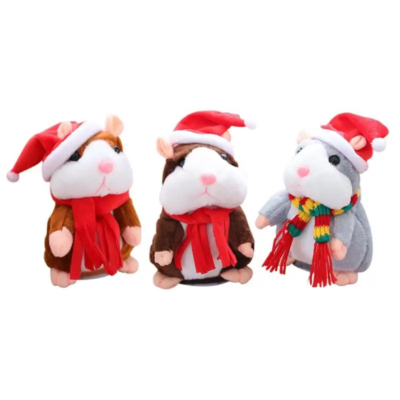 

18cm dropshipping Cute Cheeky Talking Hamster Mimicry Mouse Pet Plush Christmas Toys Speak Sound Record Gifts For Kid Baby