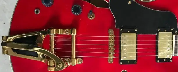 Бесплатная доставка новая гитара с F-образным отверстием джазовая Красная bigsby