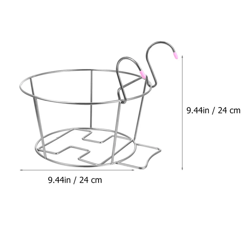

2pcs Over the Rail Plant Pot Baskets Hanging Stainless Steel Flower Pot Holder