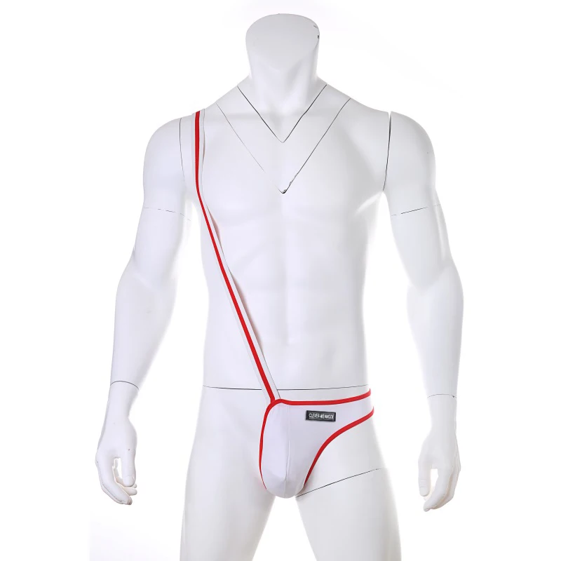 

Men Jumpsuit Sexy One Shoulder G-String Thong Bodysuit Mankini Sexy Lingerie Bodysuits Fancy Costume Clubwear Underwear