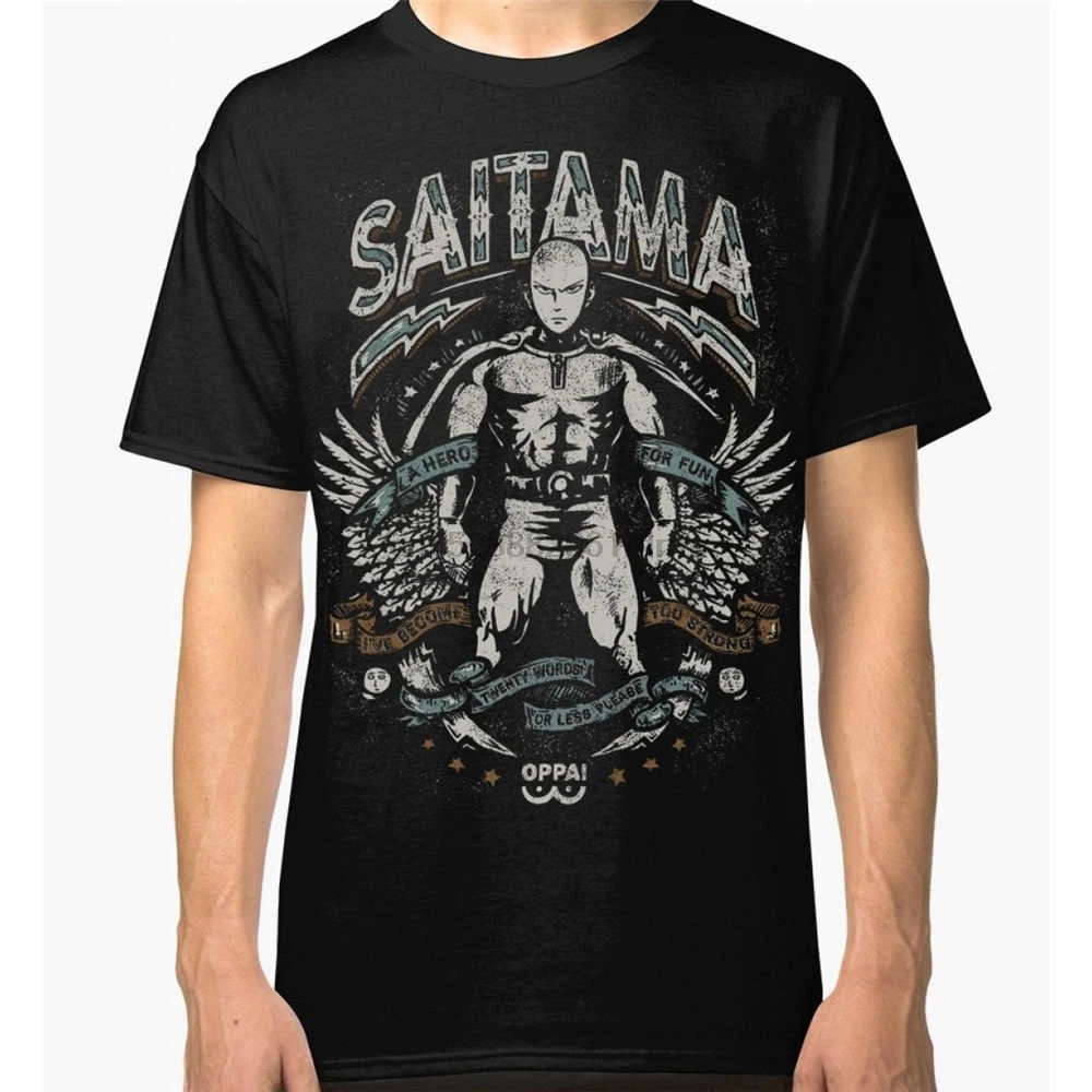 

Free shipping 2019 One-Punch Man Saitama T-Shirt Mens Womens 100% Cotton Tee Summer Casual Clothing