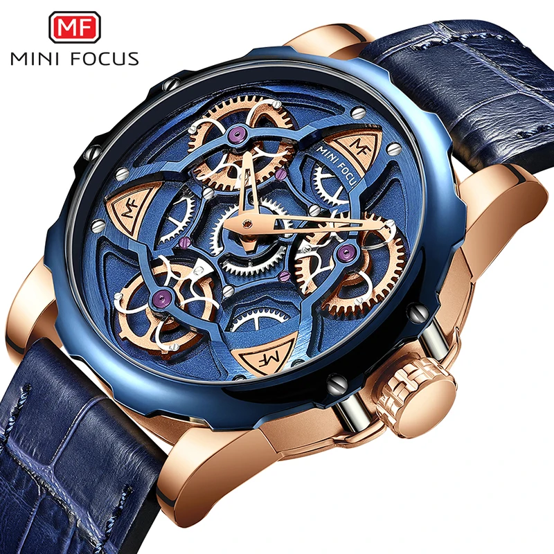

MINIFOCUS Luxury Top Brand Automatic Watch Men Waterproof Date Sport Men Leather Quartz Wrist Watch Male Clock Fashion relogio