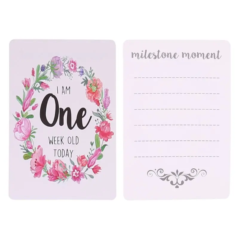 

Baby Milestone Photo Cards Age Markers & Unique Firsts Baby Shower Gift Set GXMB