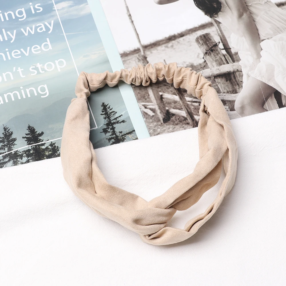 Эластичный узлом спортивная повязка на голову модные замшевые Нескользящие