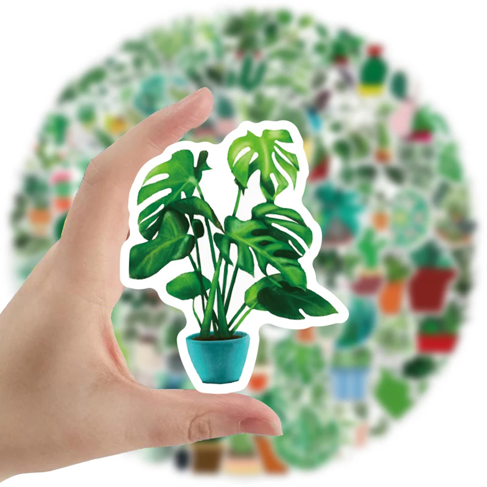 1050100pcs green potted plant decorative washi stickers scrapbooking stick laptop label diary stationery album stickers toys free global shipping