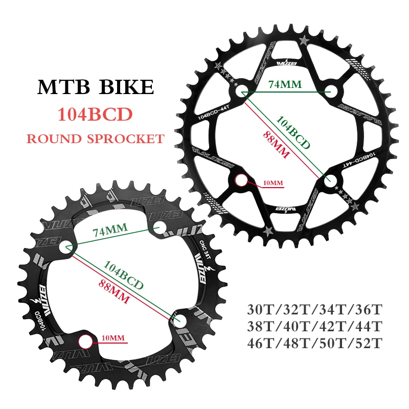 PROWHEEL 104BCD 175 мм 170 звездочки 30/32/34/36/38/40/42/44/46/48/50/52T с нижним кронштейном горный