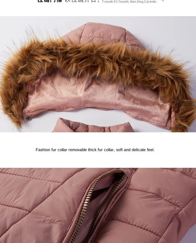 Women Winter Coat 2022 New Style Simple and Fashionable Striped Slim-fit Hooded Fur Collar Down Cotton Warm Cotton Jacket Casual