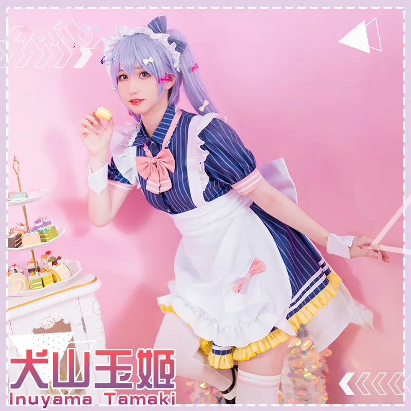 Аниме! Костюм горничной индуямы Тамаки косплей-костюм милая форма Лолиты платье