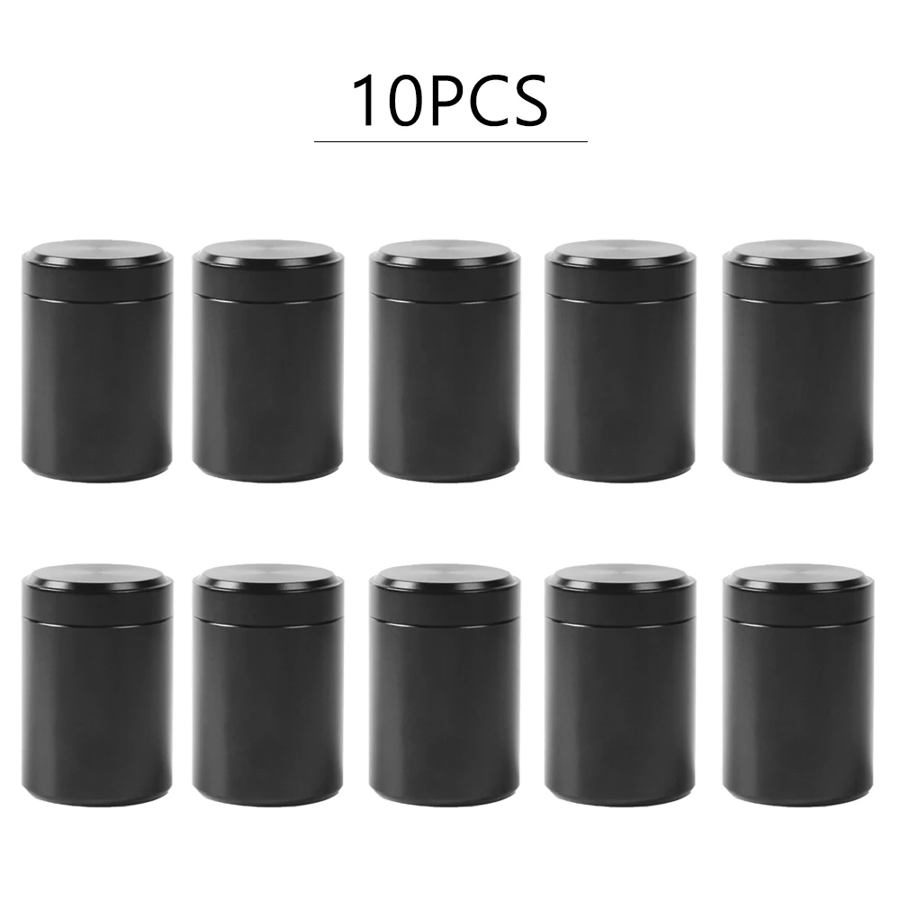 

10Pcs/Set Portable Multipurpose Round Mini Seal Metal Tea Can Tinplate Candle Can Canisters Candy Jar Aromatherapy Box Luxury