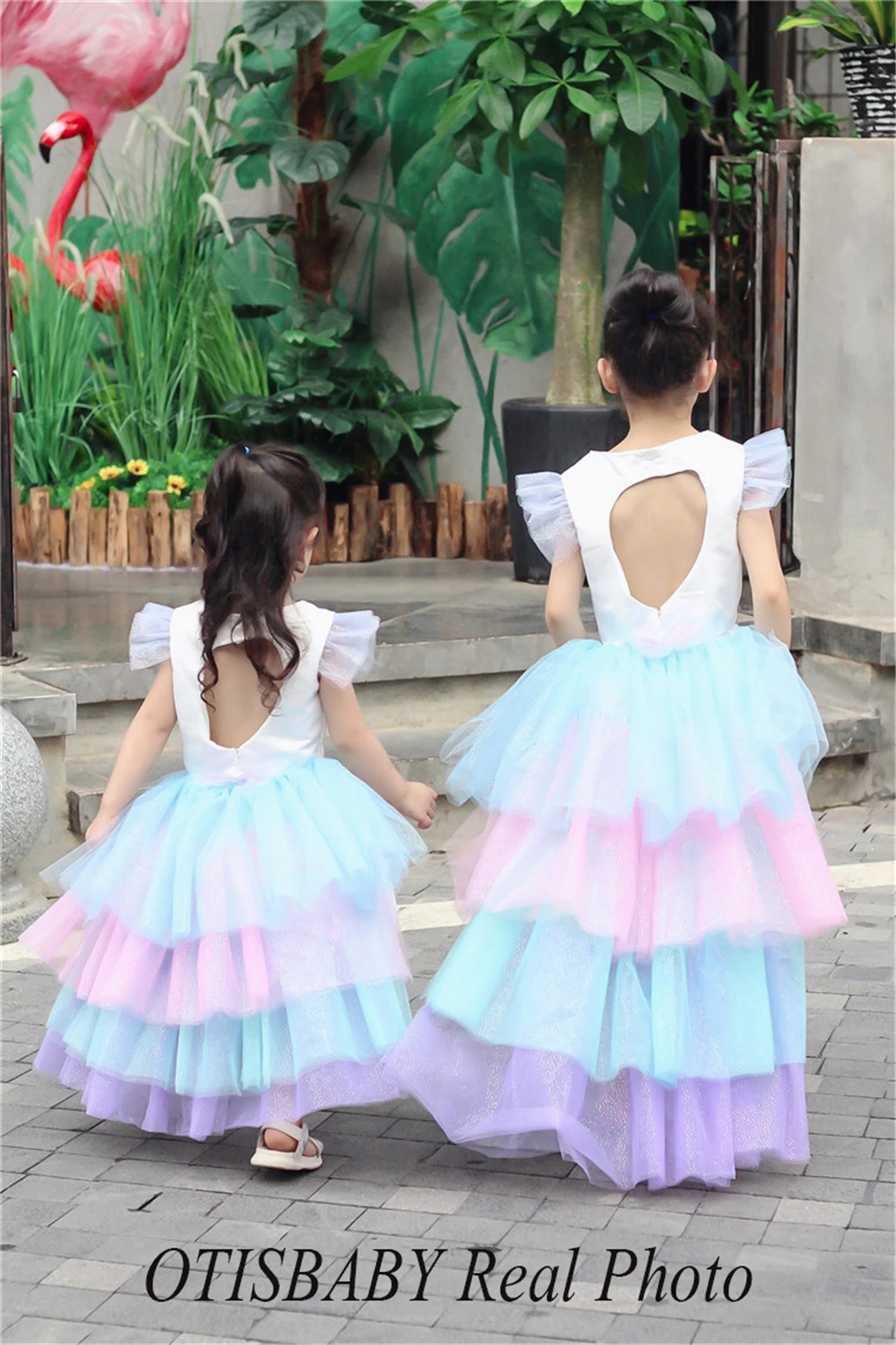 newChristmas Fluffy Girl Princess Unicorn Dress Gorgeous Backless Long Tail Wedding Kids Halloween Cosplay Costume | Детская одежда и