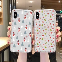 christmas snowman deer cute cartoon phone case transparent for huawei honor a x v 9 8 10 20 i s max note pro mate lite