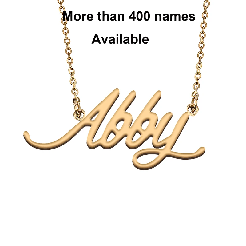 

Cursive Initial Letters Name Necklace for Abby Birthday Party Christmas New Year Graduation Wedding Valentine Day Gift