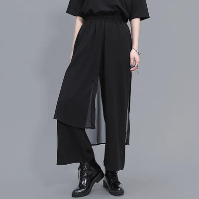 Брюки женские шифоновые с широкими штанинами повседневные большие штаны в стиле