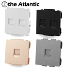 S Series-один двойной RJ11 телефонный разъем, функциональная розетка, модуль DIY, Бесплатная комбинация, черный, белый, серый