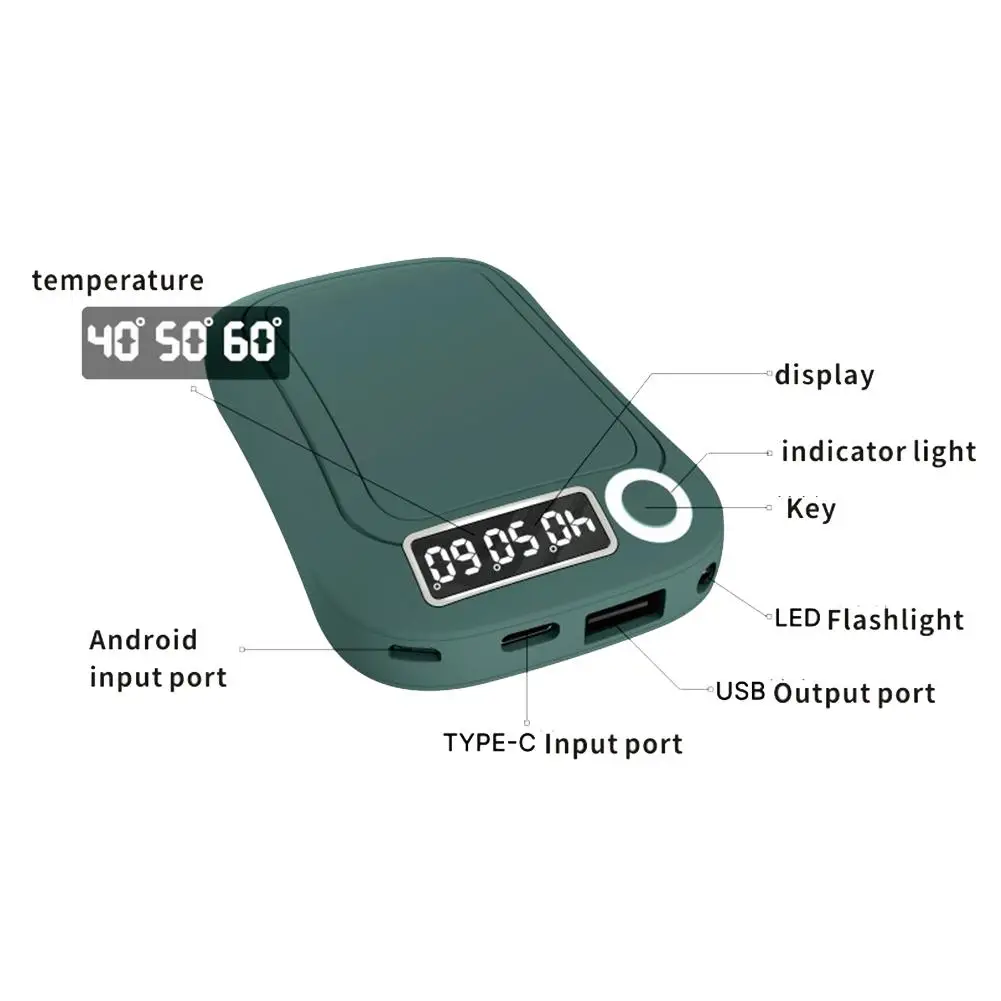 

10000mAh 5V/2A USB Rechargeable Electric Hand Warmer Power Bank Elegant Portable Handwarmer For Gifts And Outdoor Sports