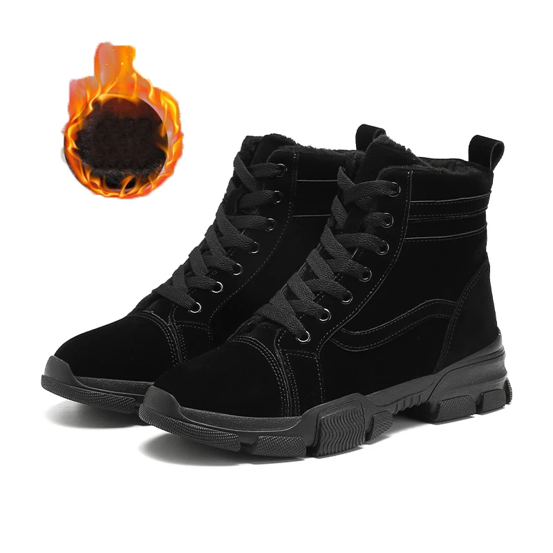 Blackplush ERNESTNM/женские ботинки; коллекция года; Зимние ботильоны; botas mujer invierno; теплая плюшевая женская обувь; Узкие ботинки из искусственной замши; пикантная красная обувь - Цвет: Blackplush