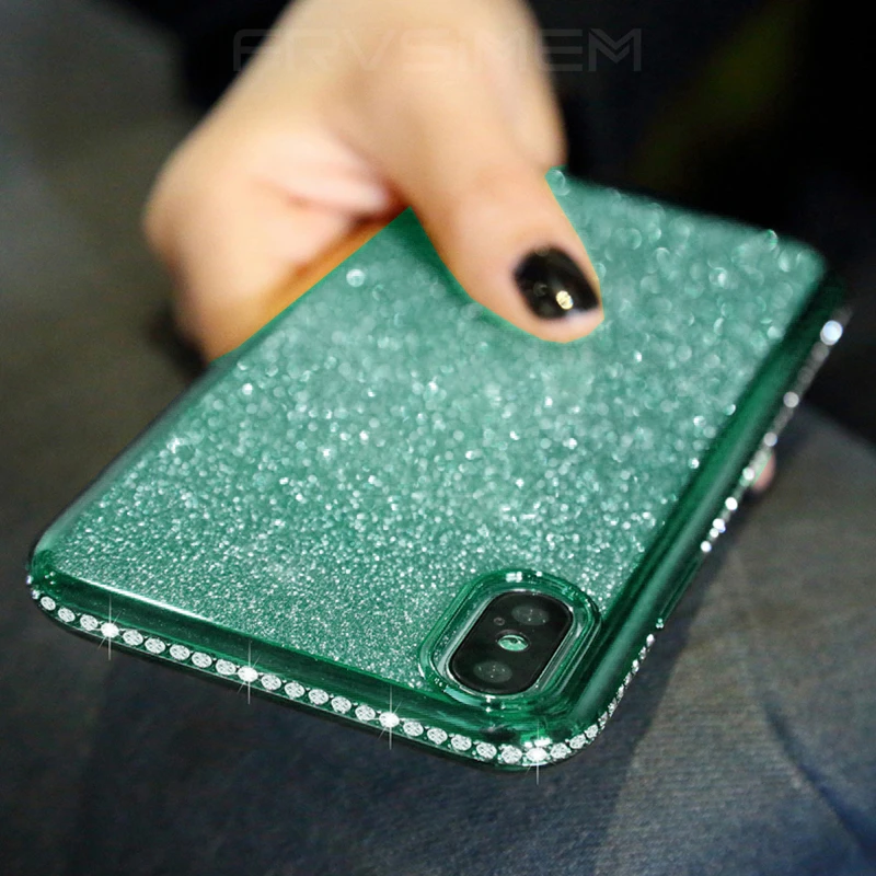 Чехол с кольцом на палец + Бриллиантовым блеском для iphone 11 Pro MAX модный блестящий