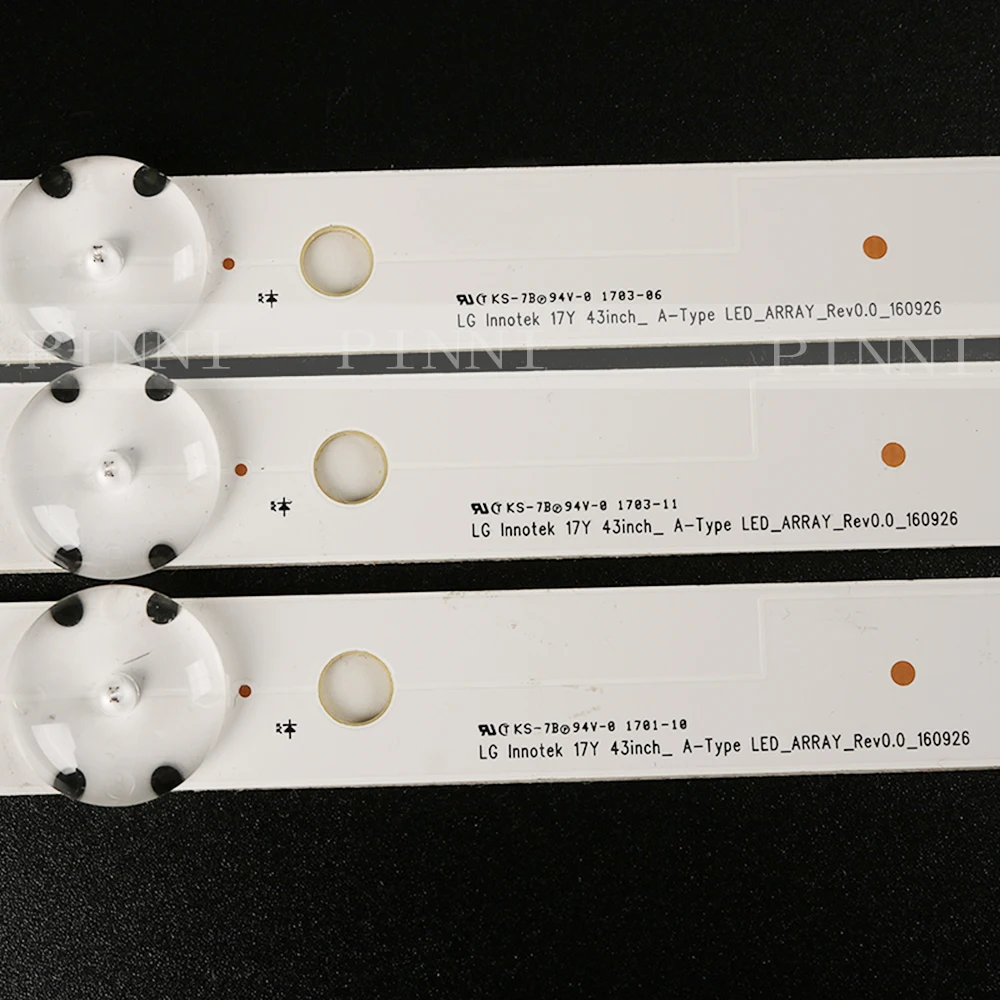 

Nuevo 3 unids/set 7LED 840mm LED de retroiluminacin para LG 43LH590V 43LH510V 43LH5700 6916L-2743A 6916L-2743B 43 V16.5 ART3 27