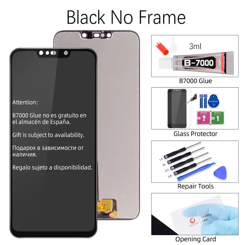 Black No Frame 6,3 дюйма, 1080 P, ЖК-дисплей для huawei mate 20 Lite, сенсорный экран, Замена для huawei mate 20 Lite, ЖК sne lx1 sne-lx1 - Цвет: Black No Frame