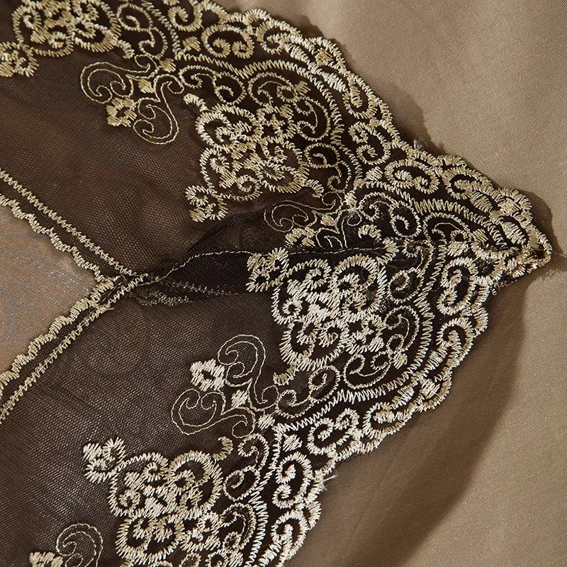 Комплект постельного белья с кружевной вышивкой роскошное жаккардовое