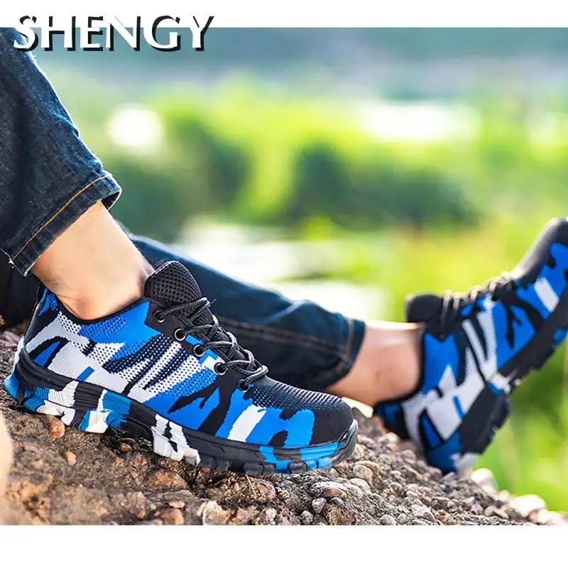 Кроссовки мужские неразрушаемые защитная уличная обувь для работы камуфляжные