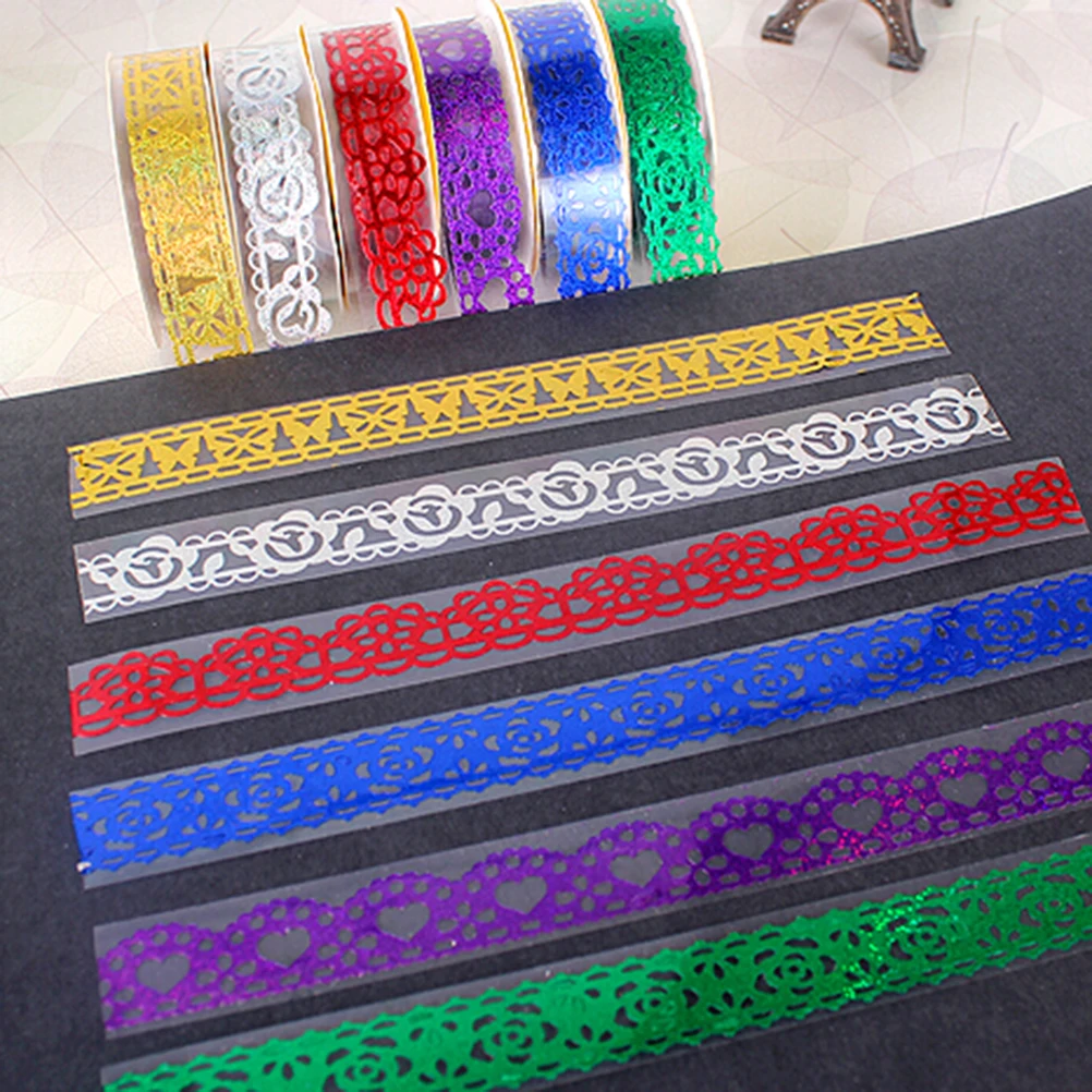 

Красочная кружевная лента DIY самоклеющаяся лента для скрапбукинга декоративная рулон васи клейкая бумага для маскировки ленты