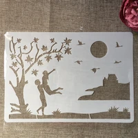 a4 29cm maple lover lakeside diy layering stencils wall painting scrapbook coloring embossing album decorative template