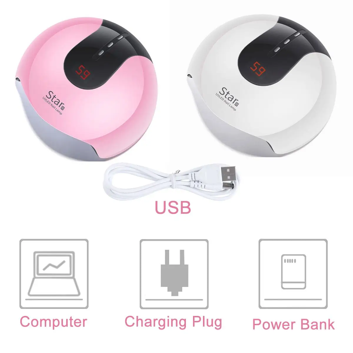 150 Вт УФ светодиодный светильник Сушилка для ногтей для всех гель-лаков USB портативная лампа Солнечный свет быстрая сушка умный выбор времени Оборудование для ногтей Звезда 8S