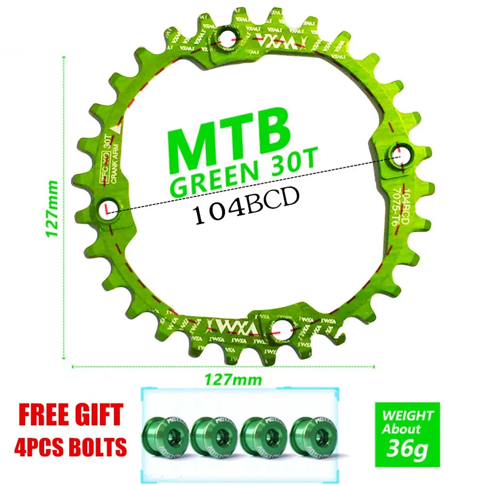 VXM велосипедная 30 т цепь 104bcd для горного велосипеда узкая широкая MTB