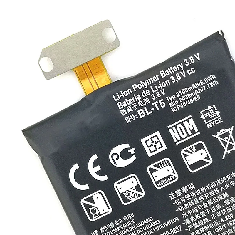 100% оригинал 2100 мАч BL T5 батарея для LG Nexus 4 E975 E973 E960 F180 LS970 Optimus G E970 высокое качество +