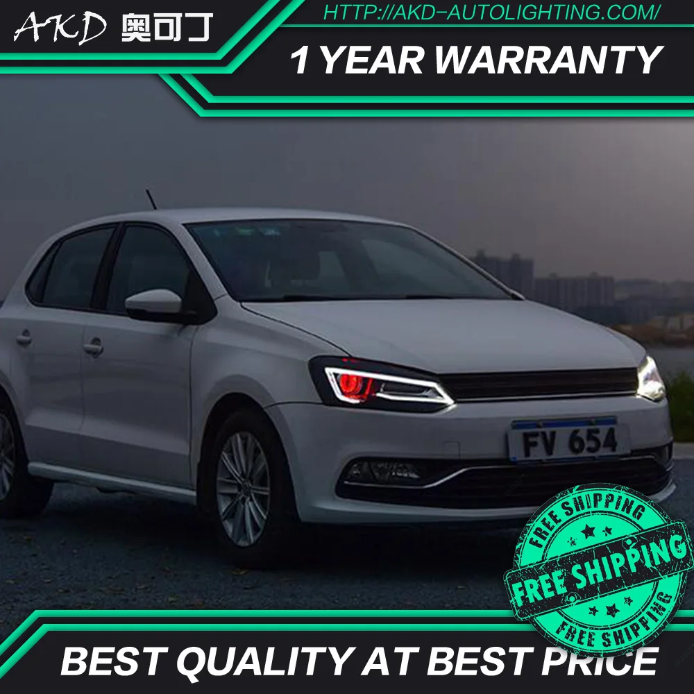 AKD тюнинг автомобильных фар для VW Polo светодиодные фары DRL ходовые огни Bi-Xenon Beam