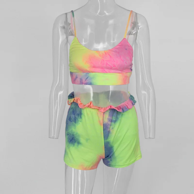 Fuedage летний пикантный комплект из двух предметов без рукавов с поясом и открытой