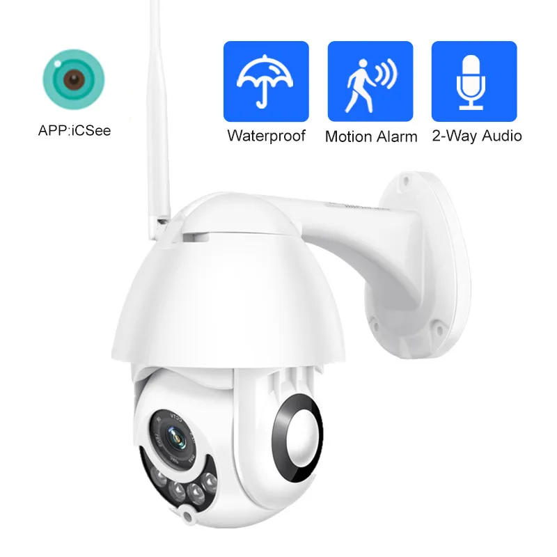 Скоростная купольная PTZ наружная беспроводная ip-камера 1080P 2MP двухстороннее аудио IP66 ИК наблюдение безопасность Wi-Fi Camara внешняя iCsee