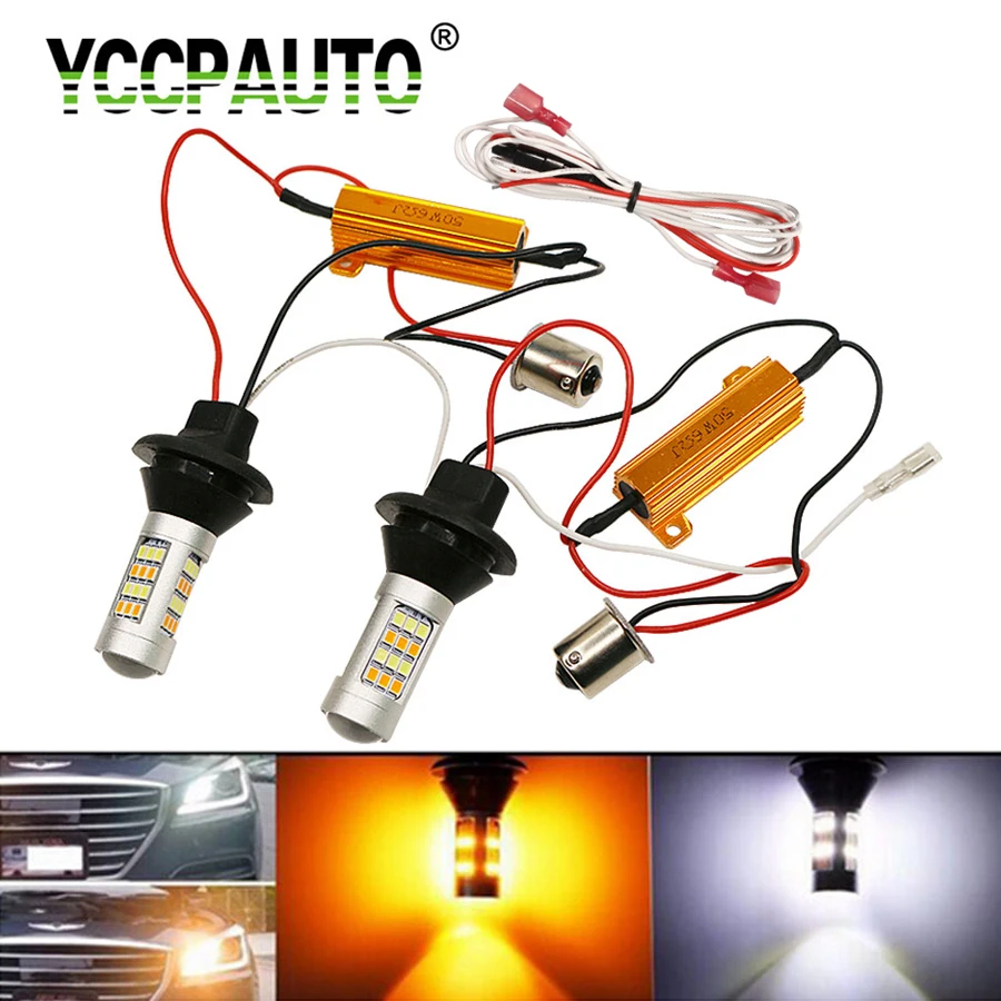 Светодиодные автолампы YCCPAUTO Canbus T20 W21W P21W PY21W 2 шт. автомобильные лампы для