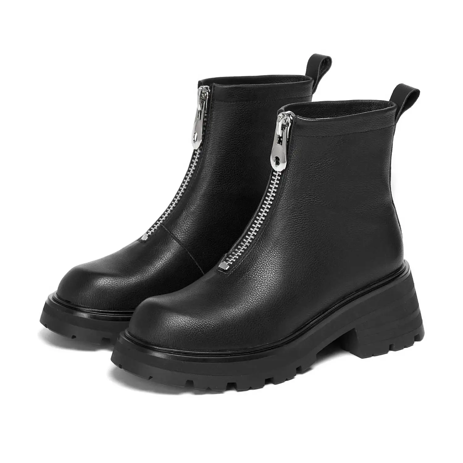 Online Sepatu Boots Chelsea Ujung Bulat Musim Dingin Kulit Sapi Panci Krazing Sepatu Bot Pergelangan Kaki Gagah Klasik Berenda Silang Ritsleting Depan Tetap Hangat